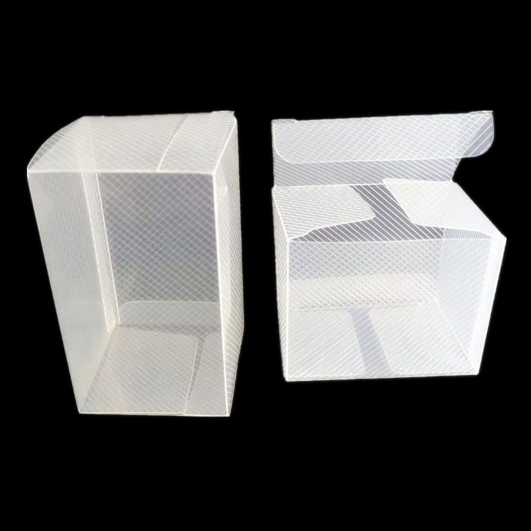 PP斜纹透明塑料胶盒 光面彩色印刷礼品折盒 PP条纹透明塑料吸塑盒