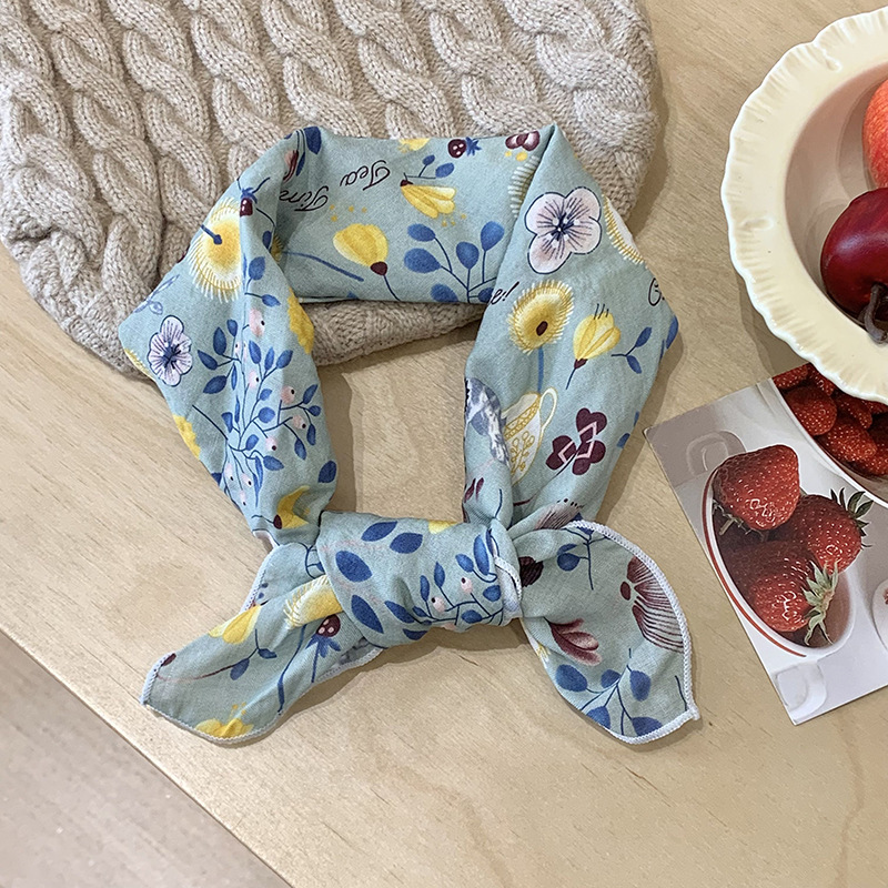 Bufandas de seda de algodón y lino correa de cabello pequeña toalla cuadrada para mujeres primavera y otoño nueva moda coreana bufandas calientes de cuello bufandas