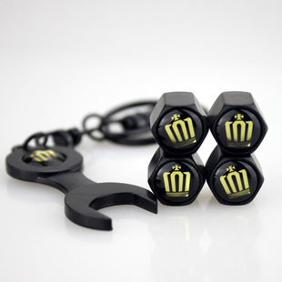 Cross-Border Car Keychain Wrench Valve Cap Tire Valve Core Cap Anti-Theft Universal Crown Valve Cap Valve Core