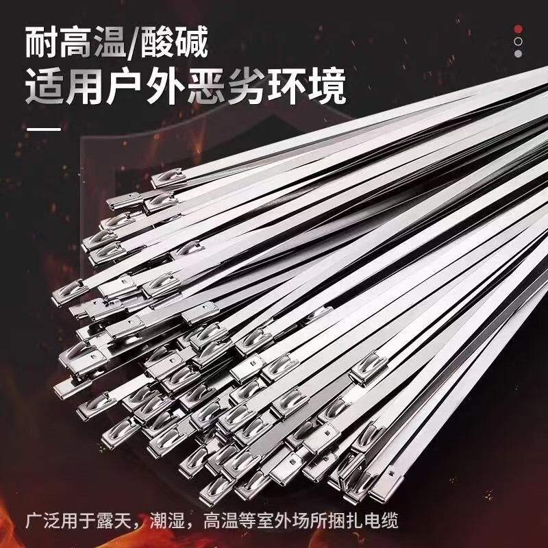 304 Stainless Steel Cable Ties Custom-Made Self-Locking Fasteners Ball-Type Metal Wire Ties Wholesale Strap Fasteners