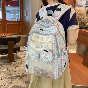 Japanese-Style Transparent Junior High School Student Backpack 2025 New Cute Cartoon Large Capacity Versatile Student Backpack