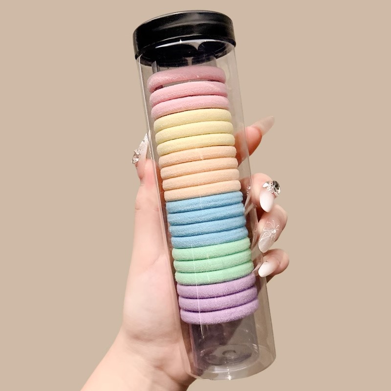 Simple, alta elasticidad, banda de goma duradera, anillo de cabello, cuerda de cabello baja, cuerda de cabello no lesionada, cubierta de cuero, tocado para mujeres