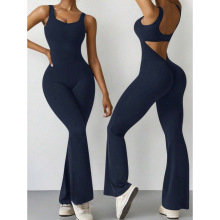 W 38800 Backless yoga flared jumpsuit ¶���٤���������