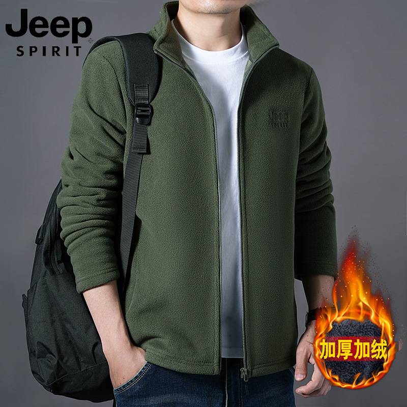 JEEPSPIRIT2024 New Fleece Sweatshirt Sports Casual Jacket Polar…