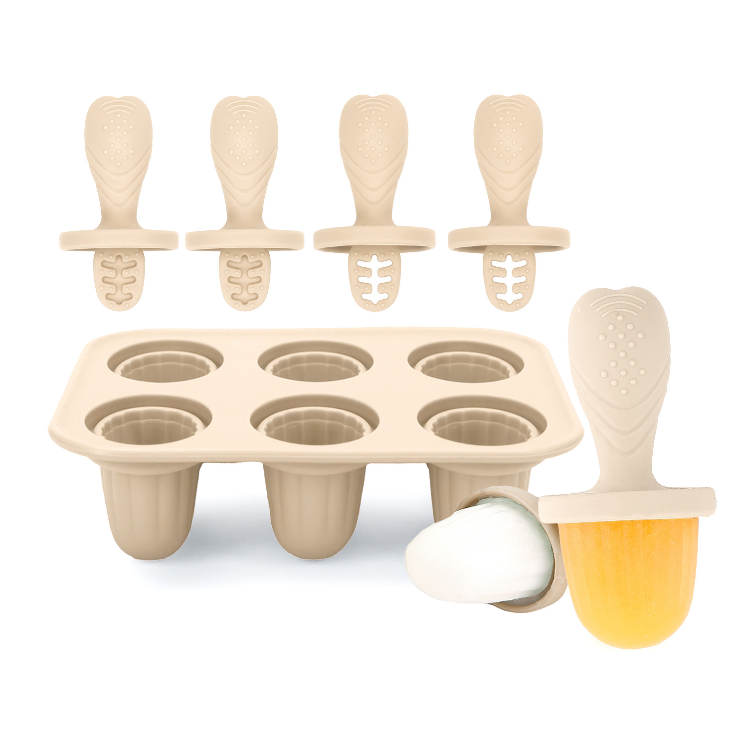 Nuevo producto molde de helado molde de paletas molares Liulian molde de helado de silicona de grado alimenticio molde de helado de liberación fácil transfronterizo