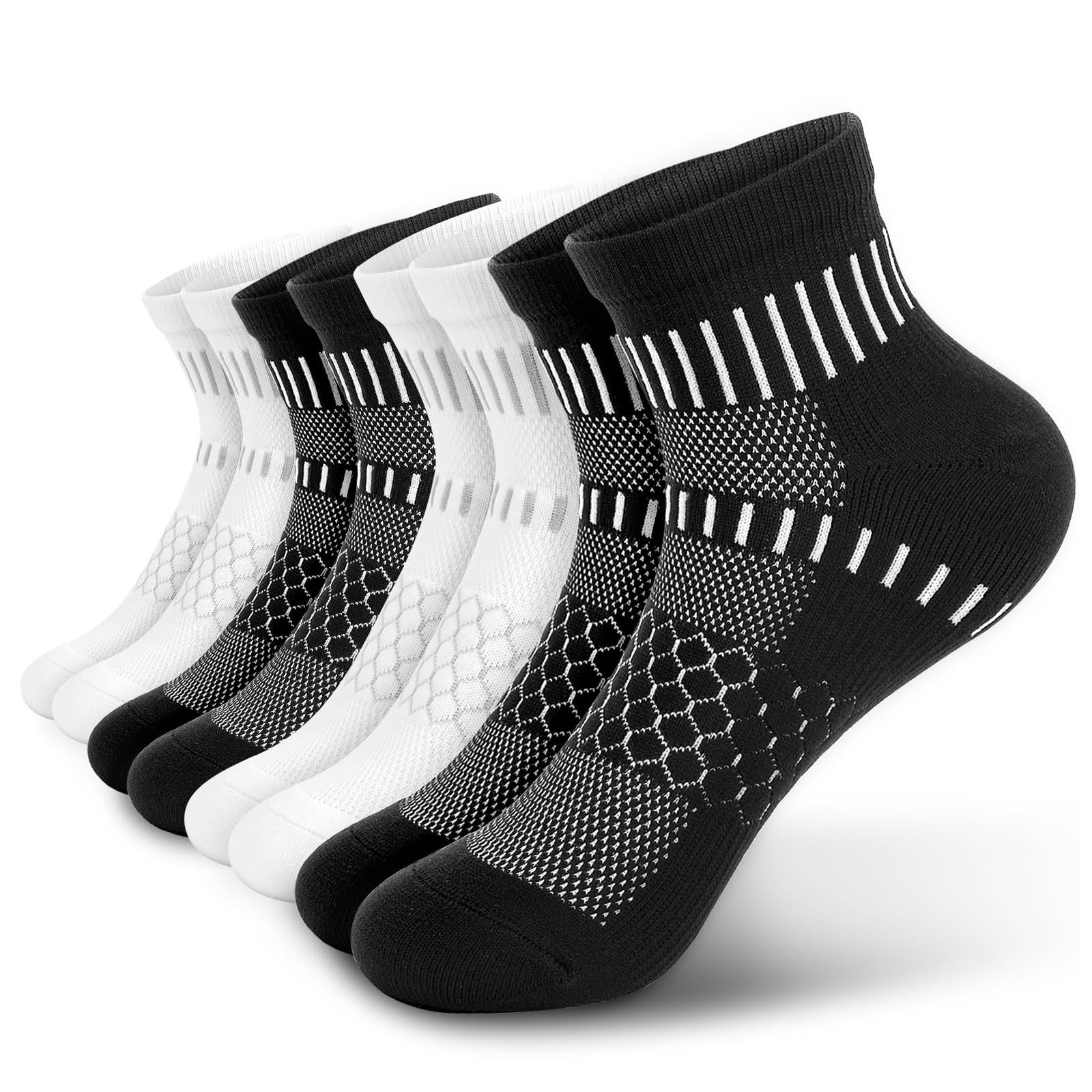 Cross-Border Outdoor Sports Socks Black and White Gray Men's Thickened Running Basketball Cycling Cotton Mesh Short Socks