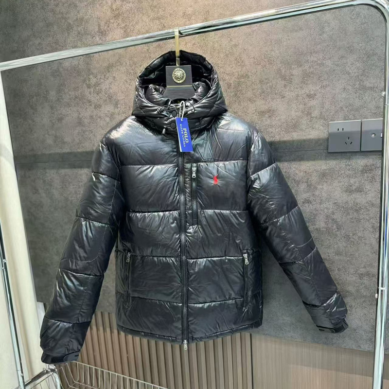 Rl Pony Logo Nfc down Jacket Glossy Coat High-Quality down Jackets Loose Fit