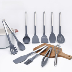 Nordic two-color silicone spatula and soup spoon set of 12 pieces non-stick silicone spatula high-temperature silicone kitchen tools set