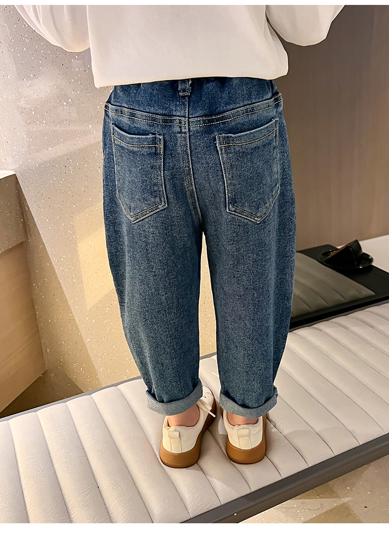 博那罗蒂 新款春秋季洋气网红宝宝休闲长裤儿童秋装牛仔裤