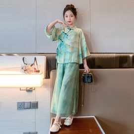 女童汉服套裙夏装2023新款超仙中式改良旗袍女孩夏季半身裙两件套