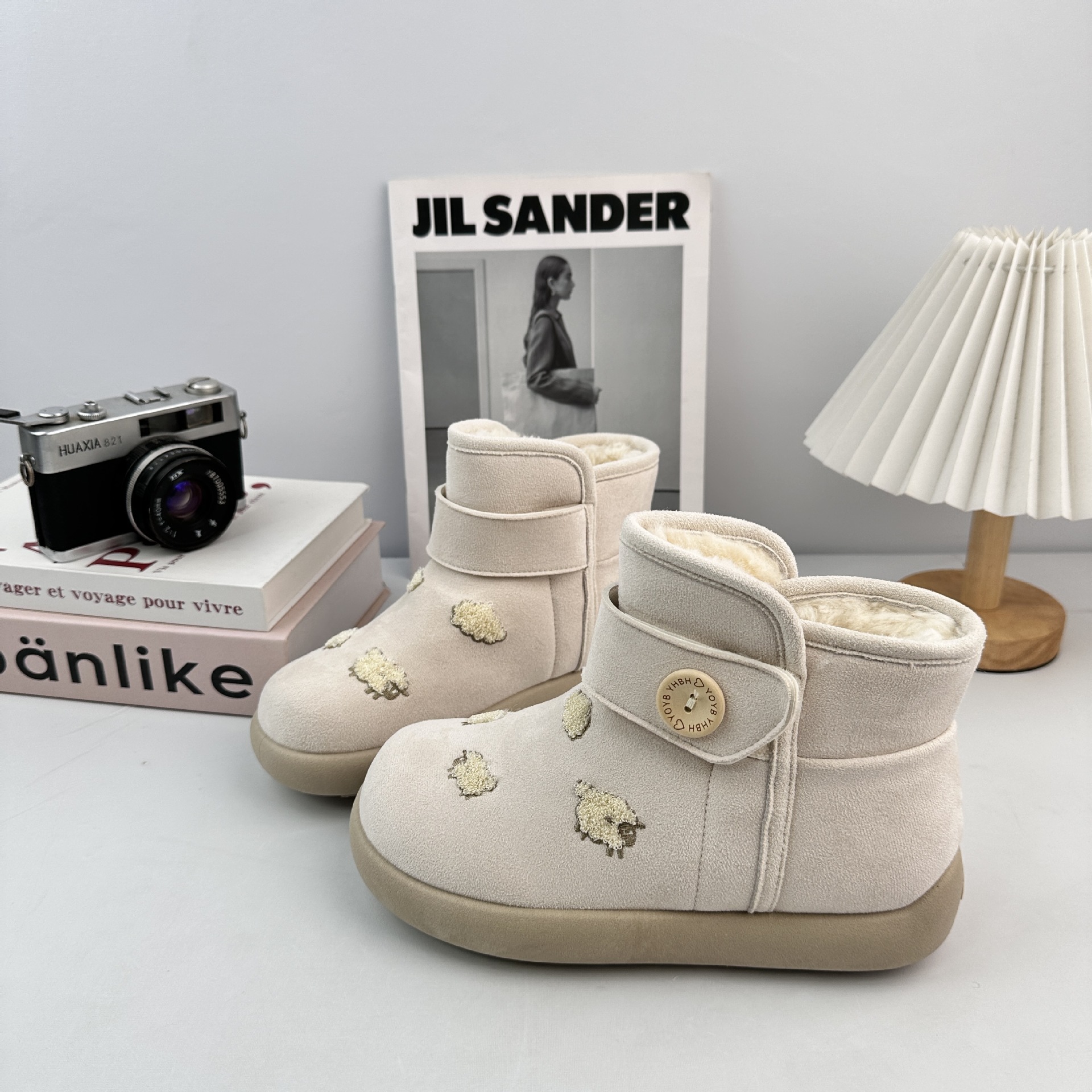 YuanWa retro botas de nieve de fondo grueso para mujeres 2025 nuevo invierno para usar más terciopelo grueso calentamiento zapatos de algodón 3508M image 5