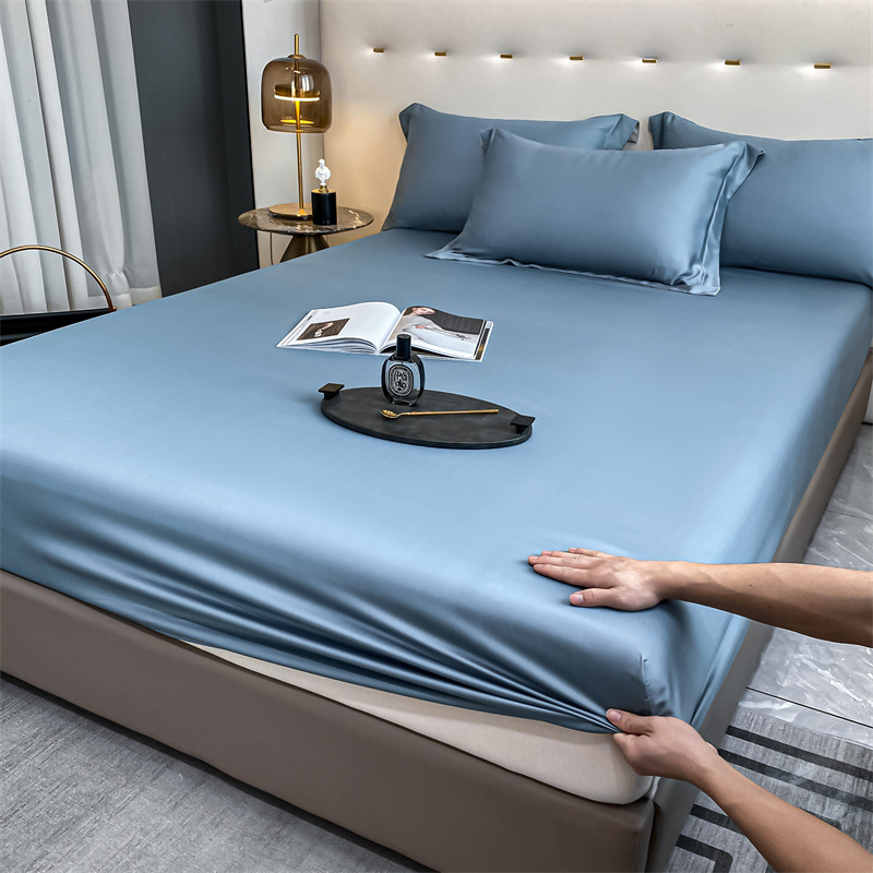 100 long staple cotton bed hat cotton bedspread single cotton mattress cover solid color Simmons protective cover four seasons