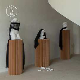 圆形展示台橱窗产品陈列展示架中岛台装饰圆柱婚庆道具展架