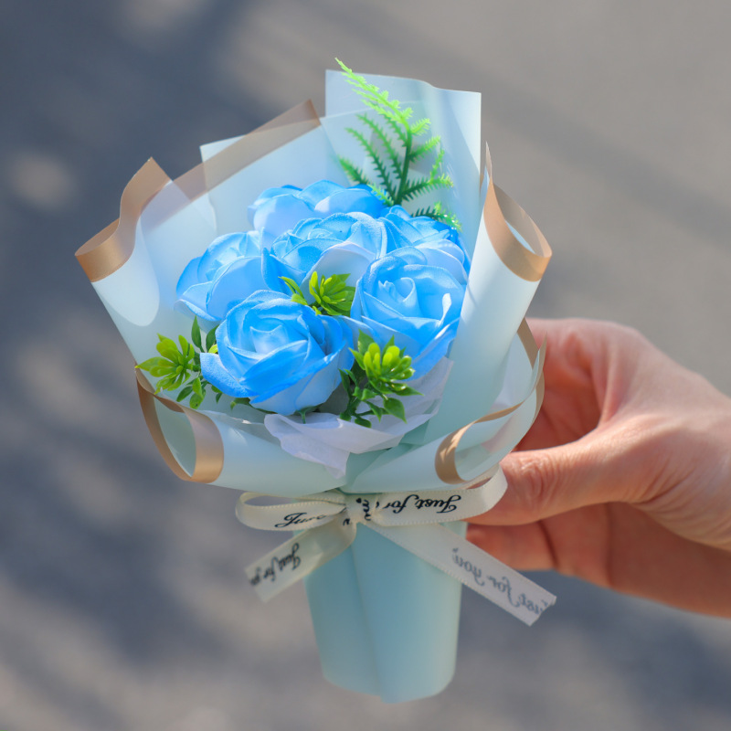 ソープローズブーケ、造花ポケットブーケ、完成品ブーケ、中国のバレンタインデー、ガールフレンドや親友の誕生日に|undefined