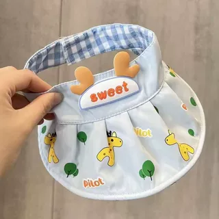 婴幼儿帽子夏季遮阳空顶帽宝宝超萌透气薄款防晒男女童沙滩太阳帽