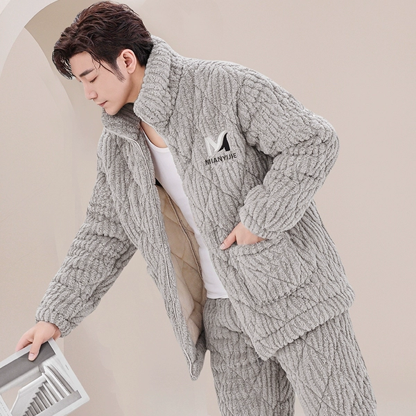 M6683 white gray zipper zipper suit