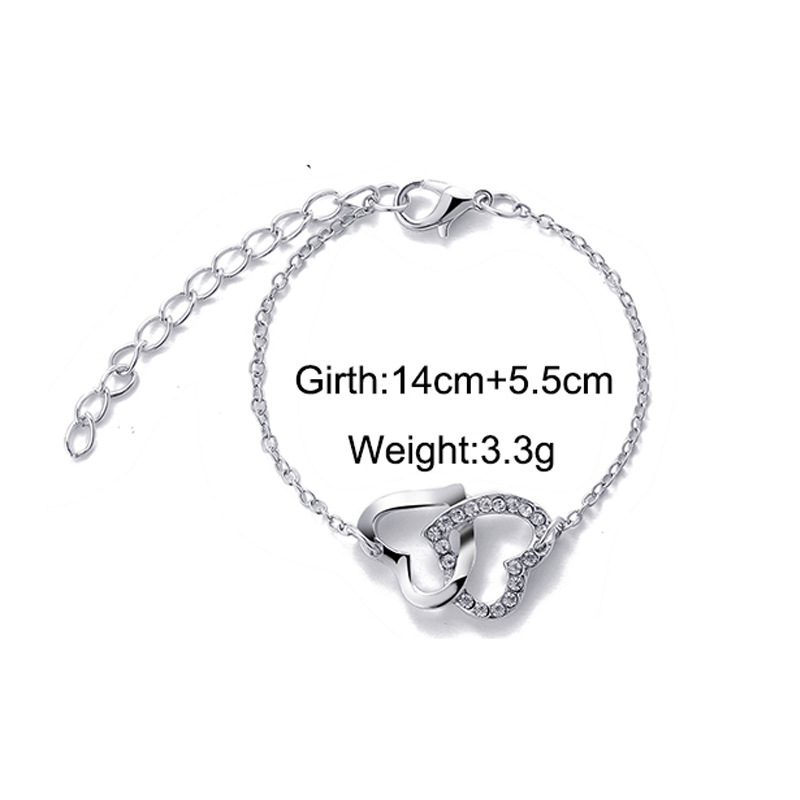 Fashion Heart Shape Alloy Plating Metal Bracelets 1 Piece display picture 1