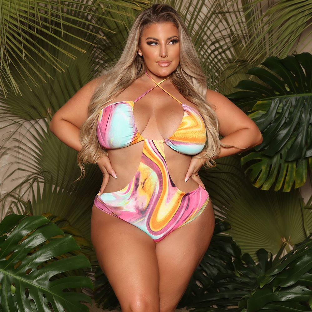 Women'S Gender Green, Leopard Color One-piece Swimsuit European Sexy Three-piece Swimsuit