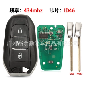 Peugeot Citroen Ds 3 düyməli ağıllı pultlu avtomobil açarı 434Mhz Id46/4A Hu83/Va2