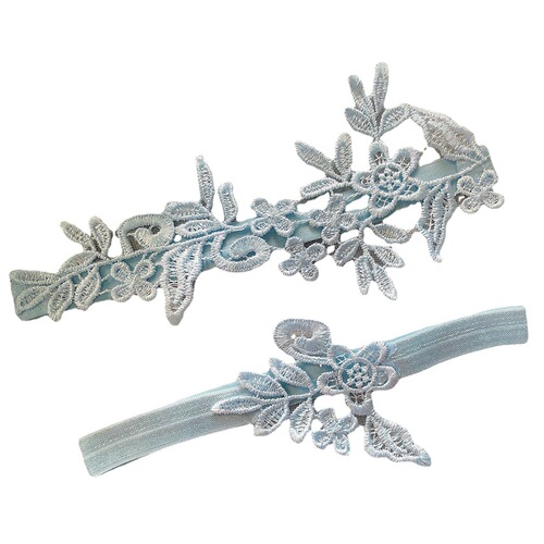 Bridal Garter Belt, Sky-Blue Lace Suspender with Multiple Colors, Sexy & Playful Thigh-High Ring—Western Wedding Accessory, LW36