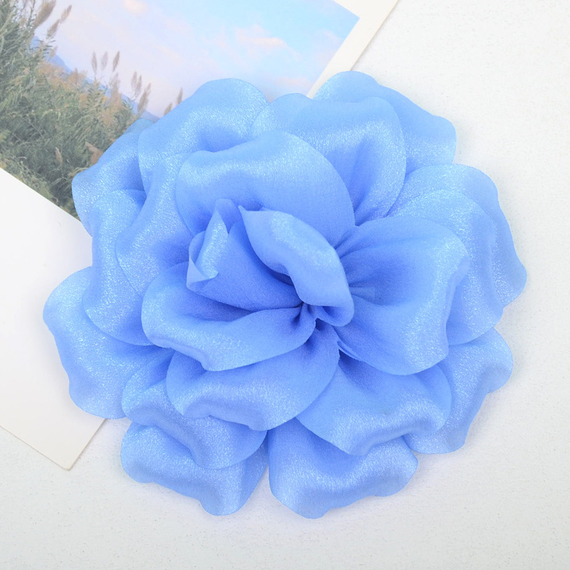 光沢のあるシルクサテン生地立体二層バラの花 diy 手作りヘッドフラワーヘアアクセサリー靴と帽子アクセサリー|undefined