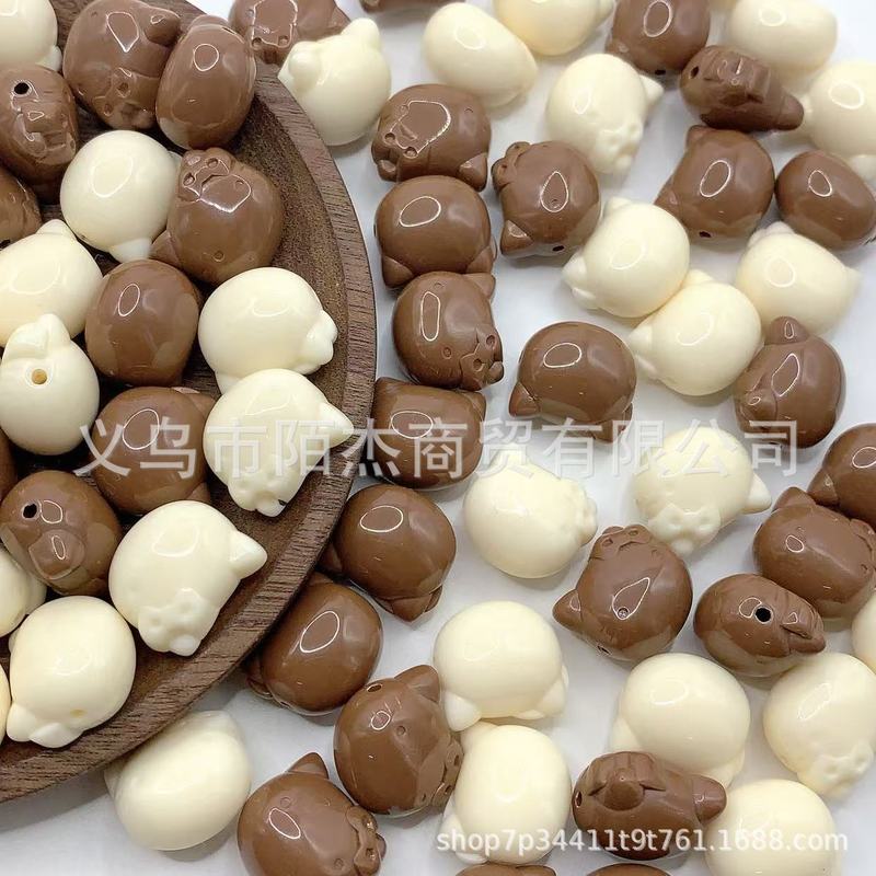 树脂配件象牙果色卡通helloKitty手工DIY手串手链手机链饰品配件|undefined