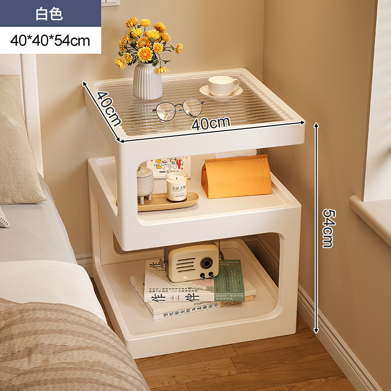 Mesita de noche de madera maciza con lámpara, estante de cabecera, apartamento pequeño moderno y simple, armario de almacenamiento de cabecera muy estrecho creativo