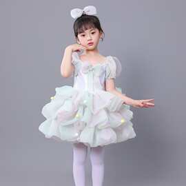 六一儿童蓬蓬裙演出服蛋糕裙公主裙舞蹈表演服装幼儿园渐变纱裙女