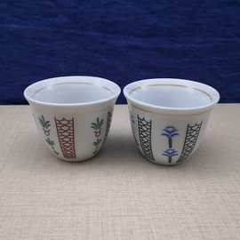 CERAMIC 60CC 80CC 12PCS CAWA CUPS POLYFOAM BOX烤花陶瓷嘉华杯