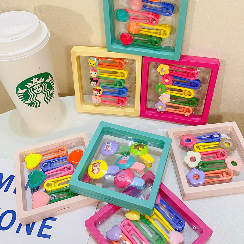 Corea del Sur niños flores amor hyununa clip de pelo chica personaje dibujos animados tarjeta clip lateral clip