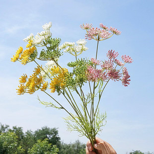 Pastoral simulation flower lace 3-head foam lace flower home hotel shopping mall decorations wedding photography props fake flowers