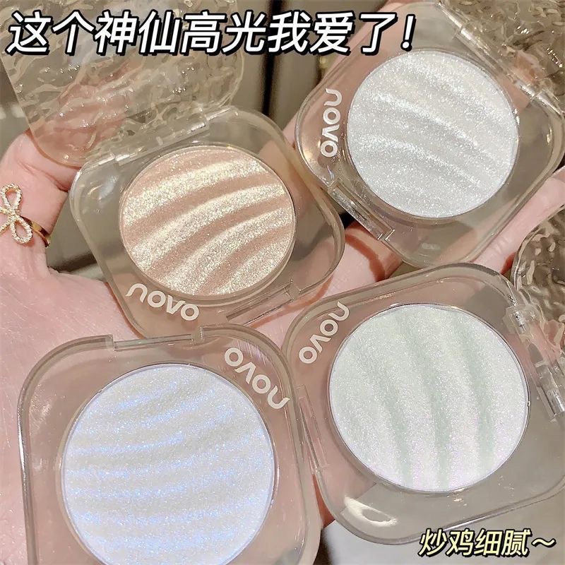 NOVO Phantom Light-Reflecting 3D Highlighter Powder, Potato Mash Iridescent Glitter, Face Brightening Chameleon Highlighter