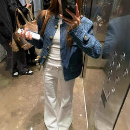 法式复古高级感小香风外套女春秋季短款立领开衫休闲百搭上衣夹克