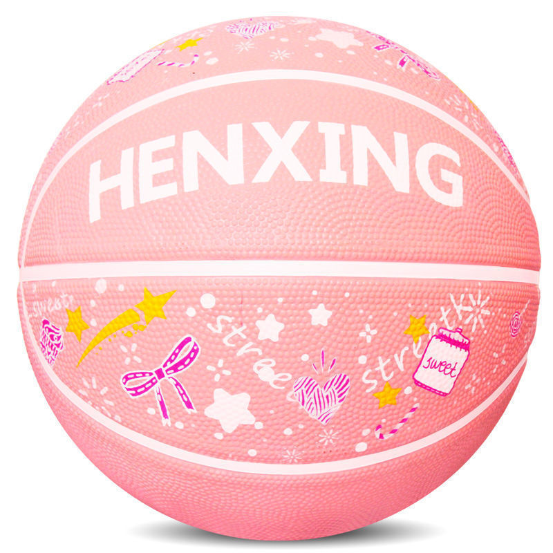 Children's Fancy Basketball No. 3 457 Kindergarten Students Teenagers Outdoor Soft Leather Girls Pink Basketball