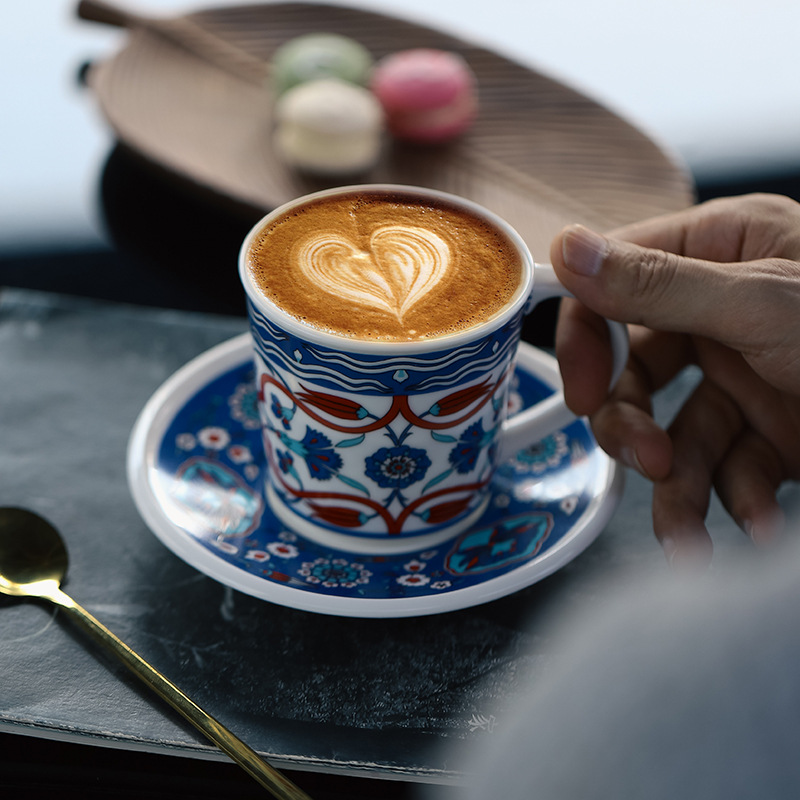 Nordische Keramik-Kaffeetasse, hohe ästhetische Wirkung, geeignet für Nachmittagstee, hochwertige Latte Art, luxuriöser und eleganter Becher_voghion.com