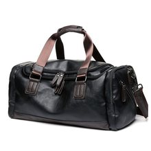 男士旅行包商务出差手提包韩版大容量背包皮质斜跨包旅行袋行李袋