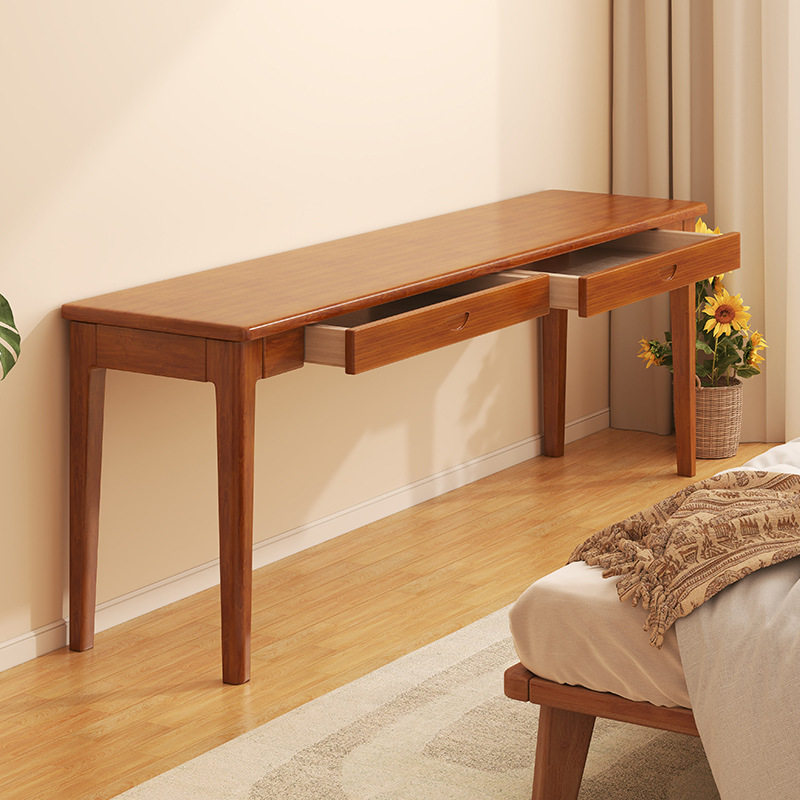 Mesa pequeña de madera maciza completa, banco de trabajo, mesa estrecha contra la pared, escritorio rectangular de estilo chino nuevo, escritorio de estudio para estudiantes, escritura