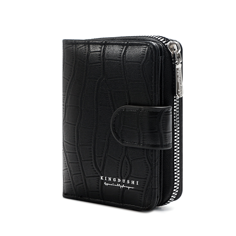 Ventas transfronterizas calientes de piedra para hombres billetera vertical con cremallera de gran capacidad bolsa de tarjetas de cremallera bolsa de cambio multi-tarjeta cartera