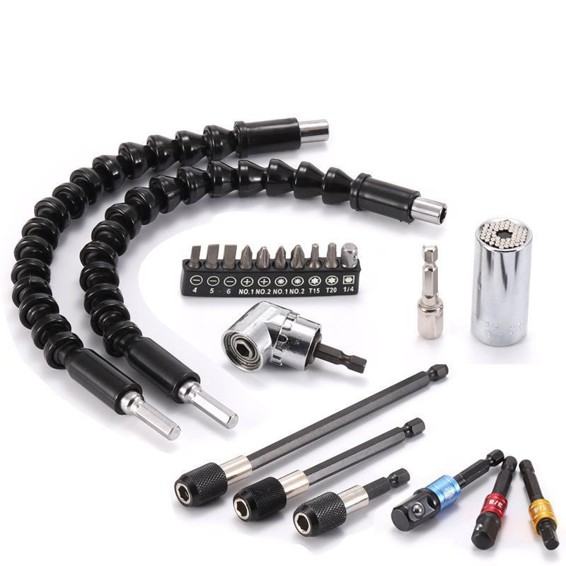 套筒快换 万向软轴 批头拐角器魔术套筒AD连接杆批头组合套装批发