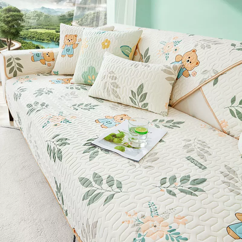 夏季冰丝乳胶冷感沙发垫凉席坐垫子新款2025沙发套罩简约现代盖布