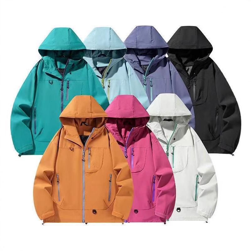 7870 New 2025 Couple Jacket Outdoor Jacket Loose Men's and Women's Windproof Dopamine Contrast Color Easiest for Match Jacket