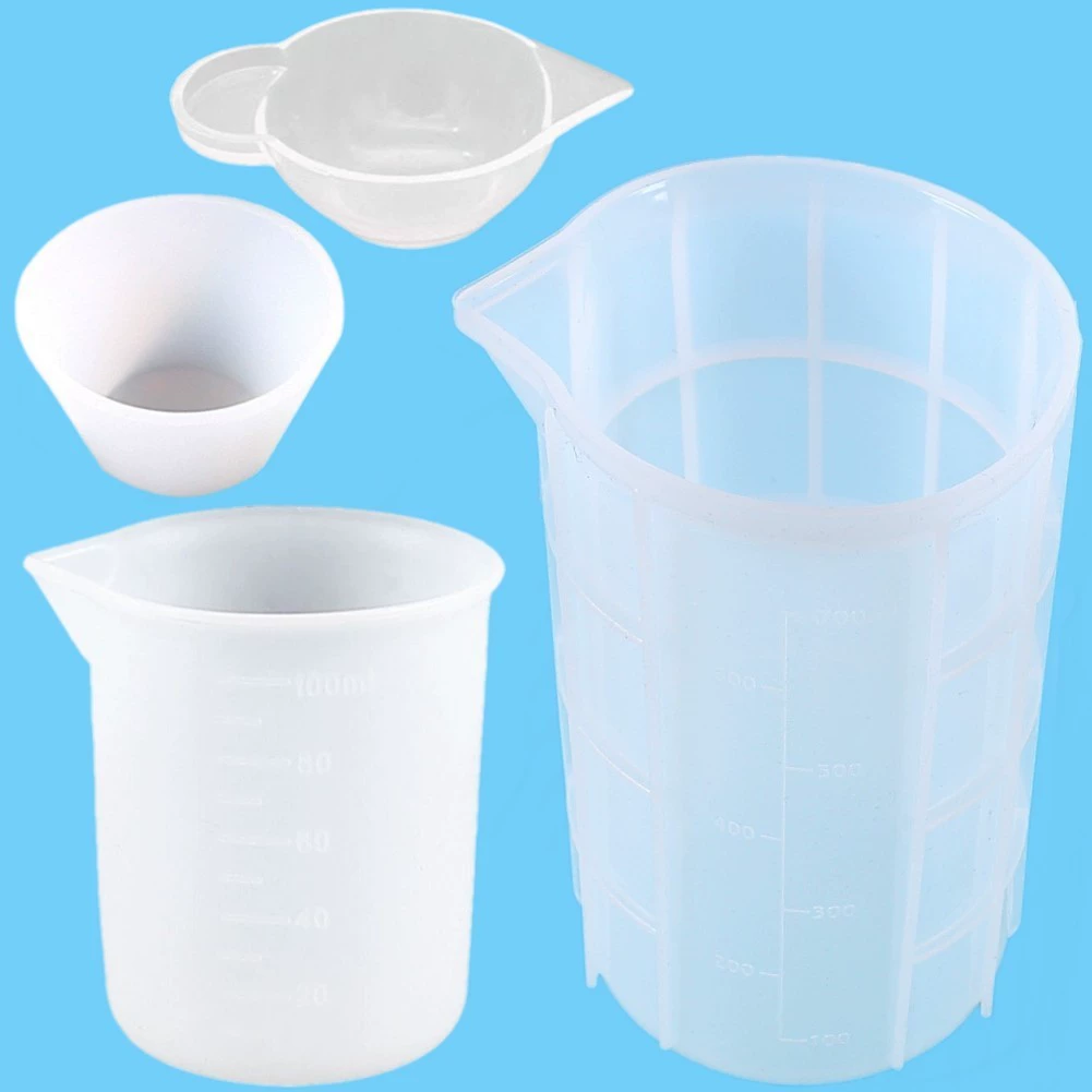 Трансграничный кристаллический клей без капель Силиконовый мерный стаканчик без капель Инструмент для изготовления своими руками со шкалой 100 мл