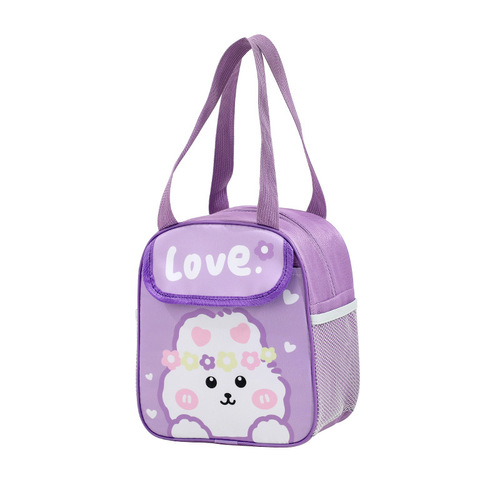 Cartoon lunch box bag, portable insulated lunch bag, student lunch bag, lunch bag for outing, cute flip-top lunch bag