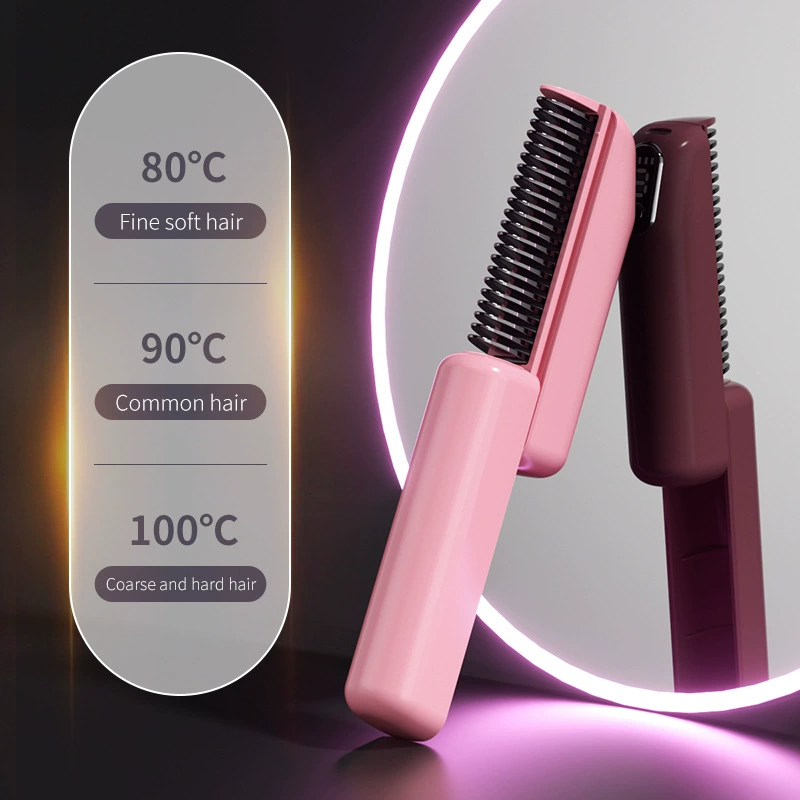Новая трансграничная расческа для выпрямления волос с отрицательными ионами, которая не повреждает волосы, выпрямитель для волос, расческа двойного назначения для выпрямления и завивки волос, бытовая плойка для ленивых волос.