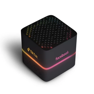 可定制LOGO彩灯音箱无线蓝牙迷你便携式户外USB接口方形家用音箱