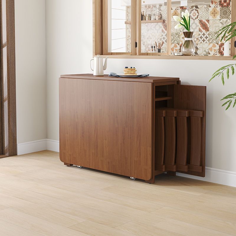 Solid Wood Foldable Dining Table and Chair Set for Small Apartments, Durable, Trendy for Rental and Homestay, 2024 New Model, Extendable