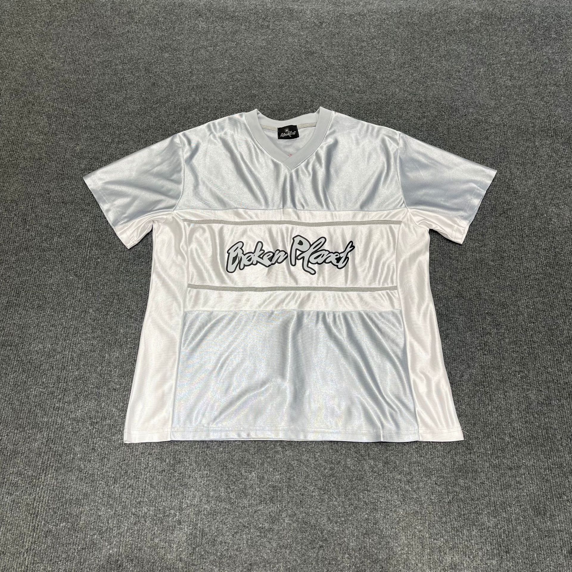 Marca de moda europea y americana transfronteriza Alcatraz Camiseta de manga corta con estampado de letras reflectantes Traje de pantalones cortos casuales de calle para hombres y mujeres