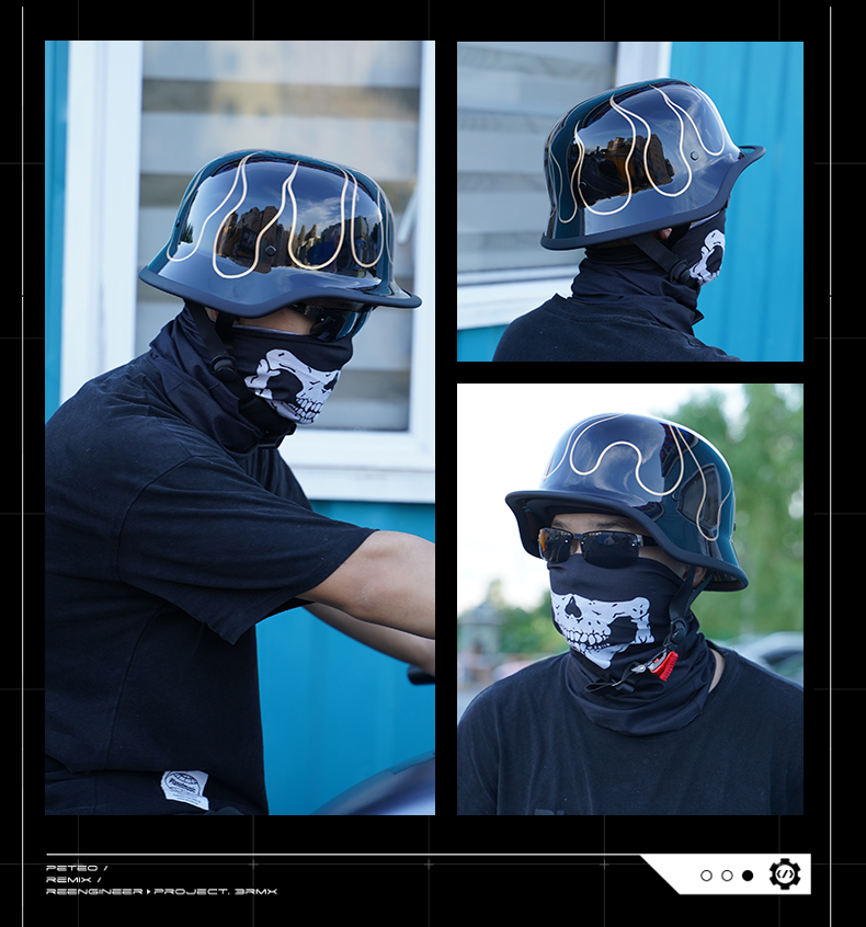 Motorcycle Helmets for Men and Women, Summer Retro Cruise Half Helmets, Pedal Motorcycles, Lightweight Four-Season Breathable Scoop Helmets