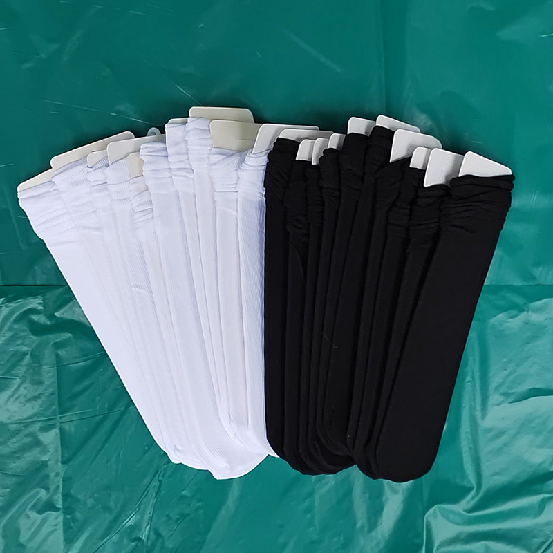 Calcetines negros, calcetines de terciopelo, primavera y verano, calcetines de hielo transpirables delgadas, calcetines blancas regulares, moda