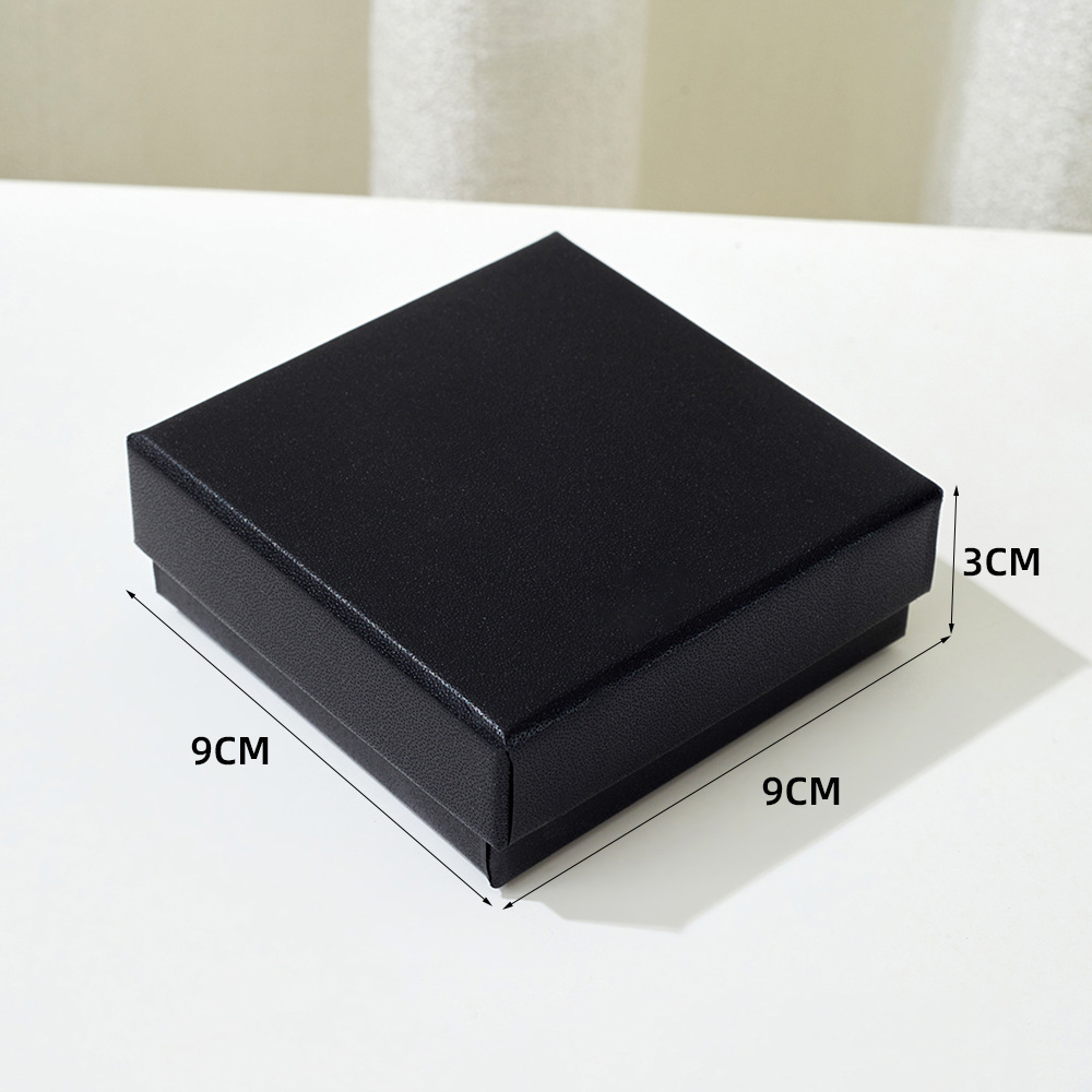 Caja de joyería negra de alta gama con tapa y base, para collar, pulsera, anillo, caja de embalaje de joyería, caja de regalo para guardar joyas